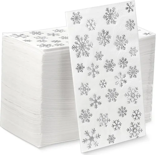 Miniatura 8 de 150 servilletas florales de Navidad de 3 capas desechables de papel para invitados, servilletas para baño, Navidad, vacaciones, boda, aniversario