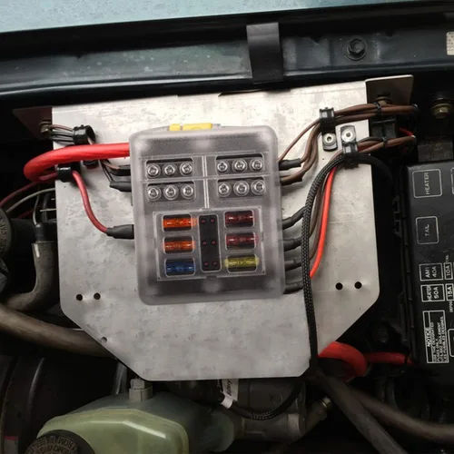 Miniatura 9 de Kohree Bloque de fusibles de hoja de 6 vías de 12 V 12 V impermeable, soporte de caja de fusibles de 6 circuitos con caja de fusibles de bus
