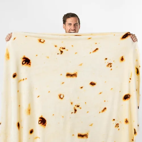 Miniatura 7 de PAVILIA Burrito - Cobija de tortilla de harina con diseño de taco de doble cara, manta de broma divertida para adultos, niños, adolescentes, cobija
