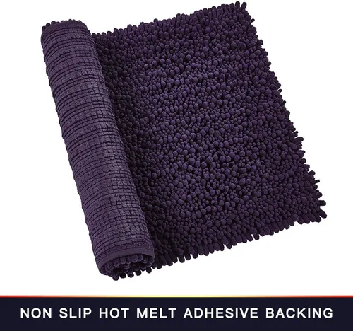 Miniatura 188 de Walensee Alfombra de baño antideslizante (24x17 pulgadas, rosa polvoriento) absorbente de agua, súper suave, lanuda de felpilla, lavable a máquina