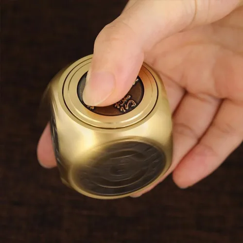 Miniatura 3 de Juguetes antiestrés para adultos, juguete giratorio de metal antiansiedad, juguete portátil de metal, cubo para ansiedad, juguetes de escritorio