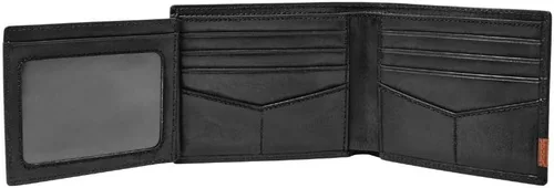 Miniatura 7 de Fossil Haskell - Maletín de cuero o tela para hombre, Black + Quinn Bifold