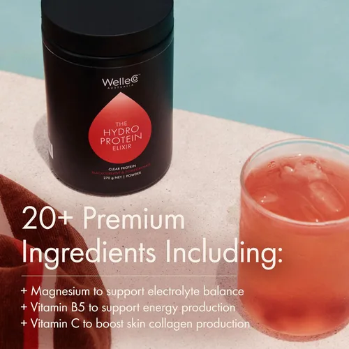 Miniatura 7 de WelleCo HydroProtein Elixir, polvo de electrolito de potasio con 0.55 onzas de proteína vegana para energía, cabello saludable, piel y uñas