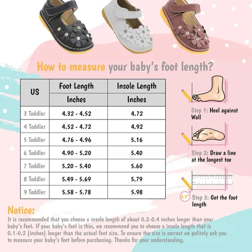 Miniatura 7 de Little Maes Boutique Mary Jane - Zapatos chirriantes para niñas pequeñas ideales para caminar con chirriador extraíble y correa ajustable zapatos