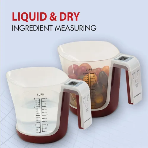 Miniatura 3 de Escala digital de taza de medición de cocina Báscula de alimentos de 4 tazas, taza lavable desmontable, tara, 5 modos, g/lb-oz/fl oz/taza