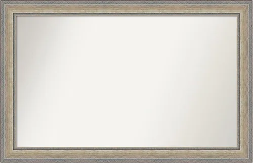 Miniatura 153 de Amanti Art Espejo de baño plateado para sobre fregadero, 28 x 47 pulgadas, espejo rectangular de plata imperial, marco de madera tradicional de gran