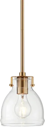 Miniatura 2 de Possini Euro Design Bellis - Mini iluminación colgante dorada suave de 6 pulgadas de ancho para casa de campo, industrial, rústico, transparente