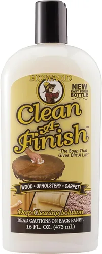HOWARD CF0016 Clean-A-Finish - Limpiador de madera y tapicería para muebles, limpieza de alfombras, removedor de manchas, botella fácil de verter,