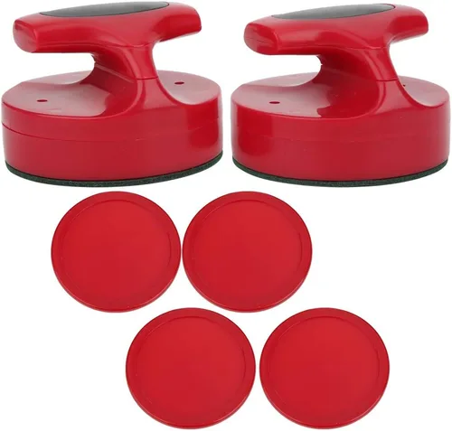 Miniatura 9 de Discos de repuesto de hockey de aire rojo y porteros deslizantes para mesas de juego, empujadores de hockey de aire, juego de empujador deslizante