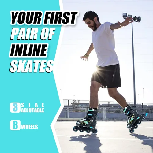 Miniatura 4 de Patines en línea ajustables para niños y niñas de 4 a 16 años, todas las 8 ruedas de los patines en línea se iluminan, patines en línea para niños
