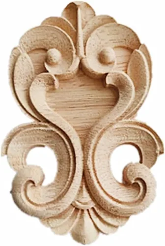 Miniatura 17 de 2 calcomanías de talla de madera sin pintar, apliques de madera tallada para muebles de bricolaje, apliques para pared, cama, puerta, armario, 7