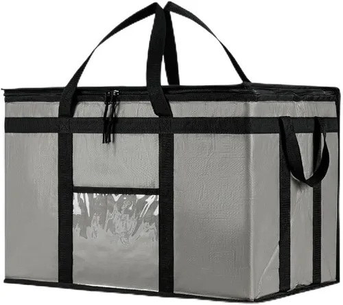 Miniatura 39 de Bolsa de enfriador XXL aislada y calentador de alimentos de NZ home para entrega y compras de comestibles con cremallera superior, color rojo