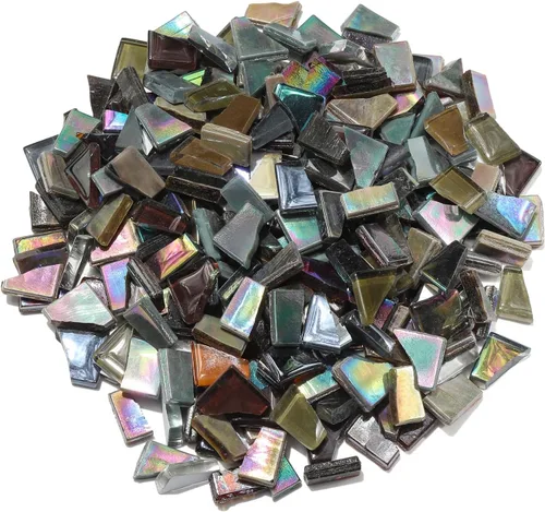 Miniatura 13 de Azulejos de mosaico de vidrio de mosaico irregular mixto morado, 10.58 oz de mosaico DIY conjunto de mosaico para adultos, suministros de Púrpura