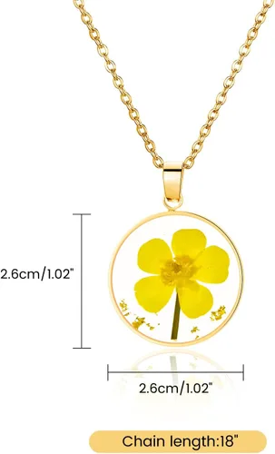 Miniatura 85 de Pressed Flower Necklace Gift for Women Personalized Handmade Necklaces Birth Flower Necklace
