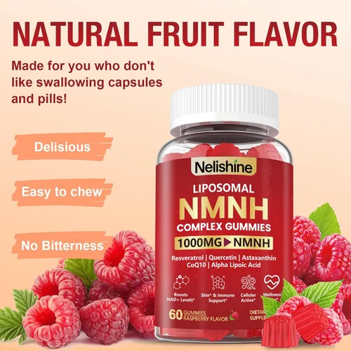 Miniatura 6 de Suplemento liposomal NMNH gomitas de 1000 mg - Suplemento NAD para aumentar NAD+ para hombres y mujeres - Mezcla de ribósido de nicotinamida