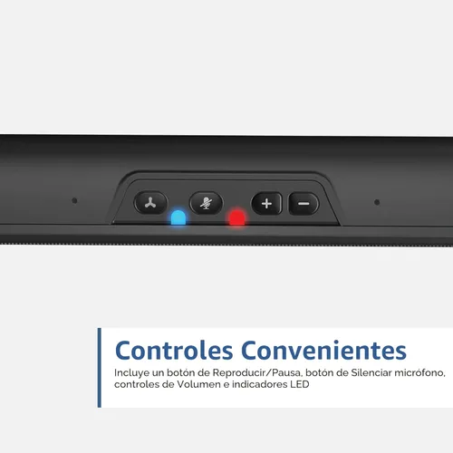 Miniatura 6 de Cyber Acoustics Barra de Altavoces USB y Bluetooth (CA-2890BT) – Altavoz Alimentado por USB con Micrófono para PC y Bluetooth para Conectar