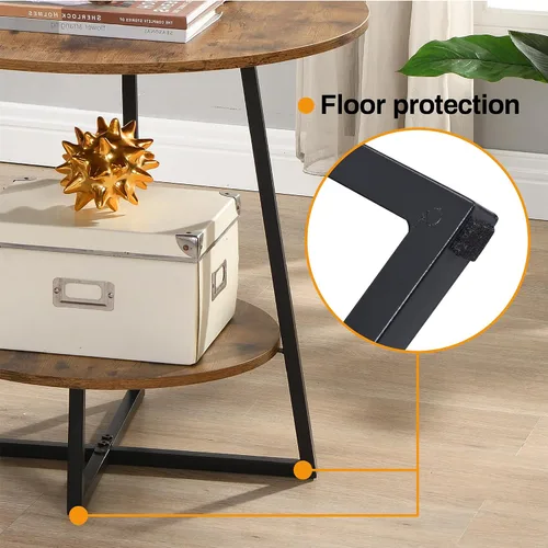 Miniatura 8 de D&H FURNIMMT Mesas auxiliares decorativas para sala de estar, mesa auxiliar pequeña de 22 pulgadas para espacios pequeños, mesita de noche redonda