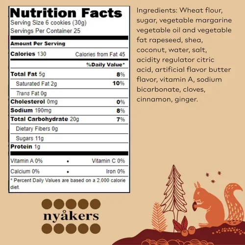 Miniatura 2 de Nyakers Galletas de jengibre suecas originales 26.4 OZ. Galletas de jengibre en lata de correo botánico segura