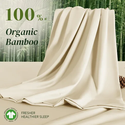 Miniatura 2 de SONORO KATE Sábanas de bambú 100 % viscosa orgánica derivada de sábanas transpirables y refrescantes para personas que duermen con calor, sábanas