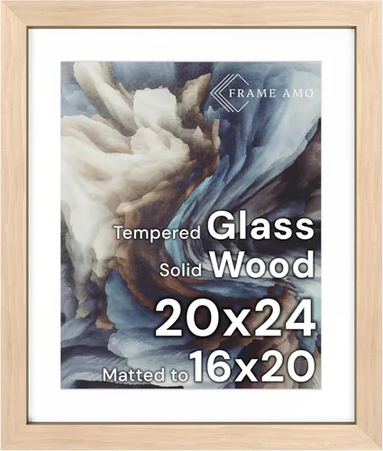 Miniatura 54 de Frame Amo Marco de póster de madera maciza de 13 x 19 pulgadas, color natural, tapete blanco para imagen de 11 x 17 pulgadas, parte frontal