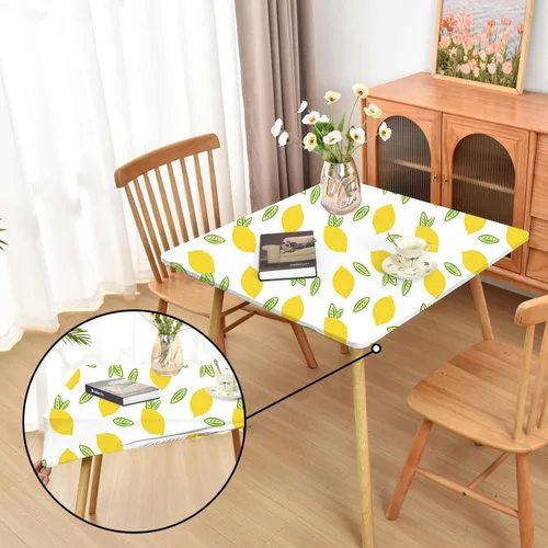 Miniatura 44 de Mantel ajustado blanco con elástico para mesas plegables de 48x48 pulgadas, manteles lavables y elásticos de elastano para mesas de cartas, manteles