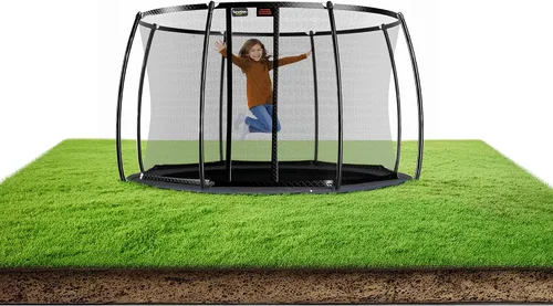 Miniatura 13 de Avyna Trampolín redondo en el suelo de alta calidad, 15 pies, 14 pies y 12 pies - Trampolín al aire libre para niños y adultos con características