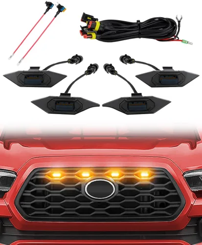 Miniatura 8 de Seven Sparta 4 luces LED para parrilla con adaptador de fusible compatibles con parrilla delantera Toyota Tacoma TRD Pro OEM 2016-2023
