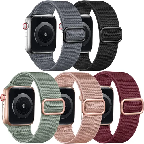 Miniatura 17 de Adorve Correa elástica compatible con Apple Watch Bands Ultra 3/2/1 de 49 mm, 46 mm, 45 mm, 44 mm, 42 mm, 41 mm, 40 mm, 38 mm, para hombres