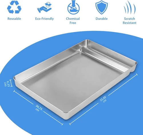Miniatura 5 de Bandeja de arena reutilizable de acero inoxidable compatible con cajas de arena autolimpiantes para gatos sin cuchara Petsafe – Nunca absorbe