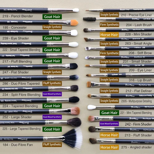 Miniatura 5 de BUEART DESIGN - Juego de 42 brochas de maquillaje con pelo de cabra natural real (42 piezas, negro perla mate)