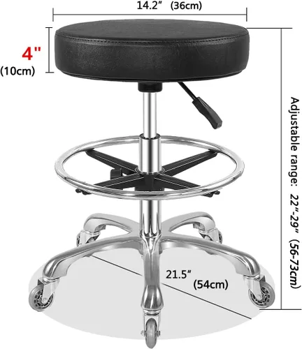 Miniatura 6 de Ainilaily Taburete Rodante con Ruedas Hidráulico de Servicio Pesado para Tienda Cocina Trabajo Pestañas Tatuaje Laboratorio Médico Guitarra, Silla