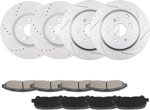 Miniatura 27 de Kit de frenos y rotores, SCITOO 4 rotores de freno y 8 pastillas de freno de cerámica para Jeep Grand para Cherokee 1999-2004