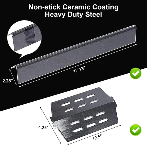 Miniatura 2 de Uniflasy Para Weber Genesis 300 Grill Parts Rejillas de cocción de hierro fundido, tubos de quemador de acero inoxidable 304, barras aromatizantes