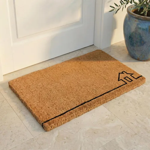 Miniatura 74 de Fab Habitat Felpudo extra grueso, tejido a mano, duradero, fibra de coco natural, entrada, puerta delantera, porche, patio, pájaros en rama, gris