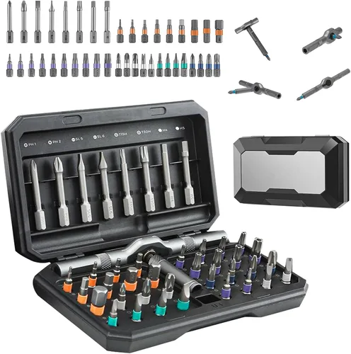 Miniatura 11 de Juego de destornilladores magnéticos 24 en 1, juego de destornilladores de trinquete DIY con mango desmontable, kit de herramientas de reparación