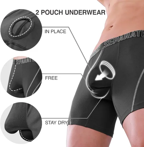 Miniatura 9 de Separatec Calzoncillos tipo bóxer para hombre que absorben la humedad, hechos de ropa interior de bambú, paquete de 3