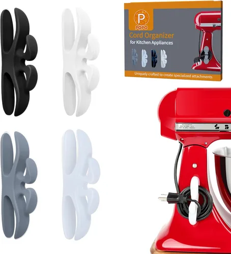 Miniatura 8 de Paquete de 4 organizadores de cables para electrodomésticos de cocina, organizador de cables adhesivo para electrodomésticos, envolvedor de cables