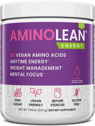 RSP Vegan AminoLean – Completamente natural para antes del entrenamiento con BCAA Vegano, amino energía todo-en-uno, gestión de peso, recuperación y