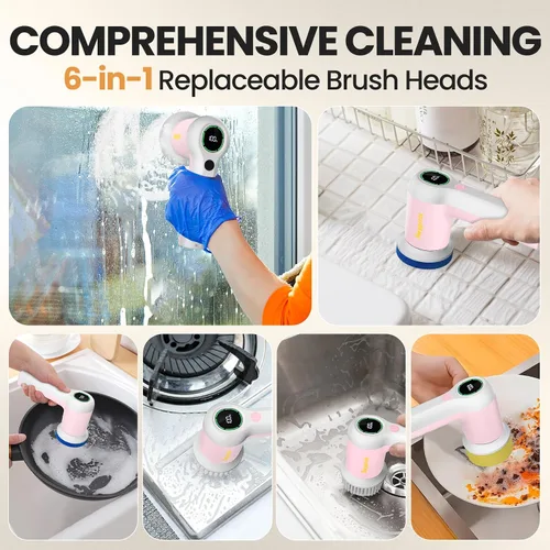 Miniatura 3 de Electric Spin Scrubber for Bathroom and Shower Cleaning SD-CTB02 2 Speeds Cordless Power Cleaning Brush, 6 Replaceable Brush Heads, IPX7