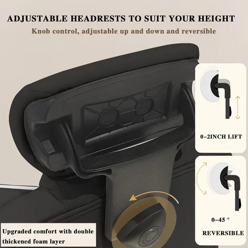 Miniatura 4 de Silla de oficina grande y alta, silla de escritorio ejecutiva con reposapiernas, altura ajustable, silla de juegos para computadora