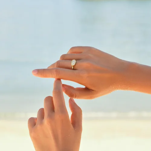 Miniatura 3 de STORYJEWELLERY Anillos de declaración para mujer, anillos de cóctel para mujer, anillo de sello Art Deco, anillos de dedo índice y meñique pavé