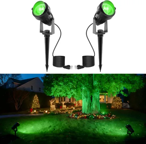 Miniatura 22 de L LOHAS LED Foco Navideño para Exterior, Luces Rojas para Patio, Encendido/Apagado Automático 5W 120V Iluminación de Paisaje para Casa