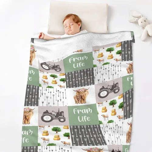 Miniatura 6 de Manta de franela de vaca para regalo, ultra suave y acogedora, manta de forro polar ligera y mullida, manta de felpa cálida para sofá, cama, 30 x 40