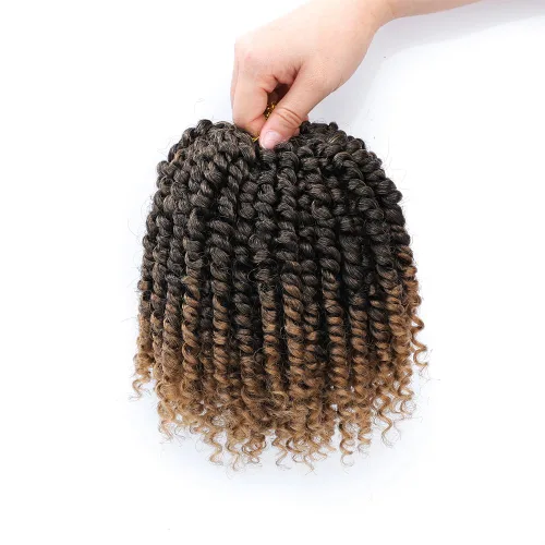 Miniatura 49 de Pelo de ganchillo Passion Twist de 10 pulgadas, 8 paquetes, cabello Passion Twist pre-trenzado, cabello de ganchillo Passion Twist para mujeres 1b