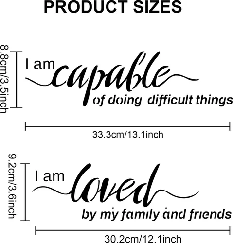 Miniatura 2 de MAYJOYDIY 2 plantillas inspiradoras de palabras motivacionales, 6 estilos de frase orgullosa, plantilla de palabras de 11.8 x 11.8 pulgadas