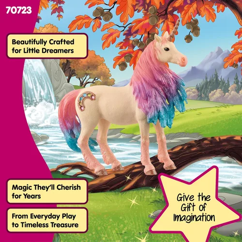 Miniatura 6 de Schleich Bayala - Figura de yegua de unicornio de malvavisco, juguete de unicornio rosa y azul para niñas y niños, figura de caballo de fantasía