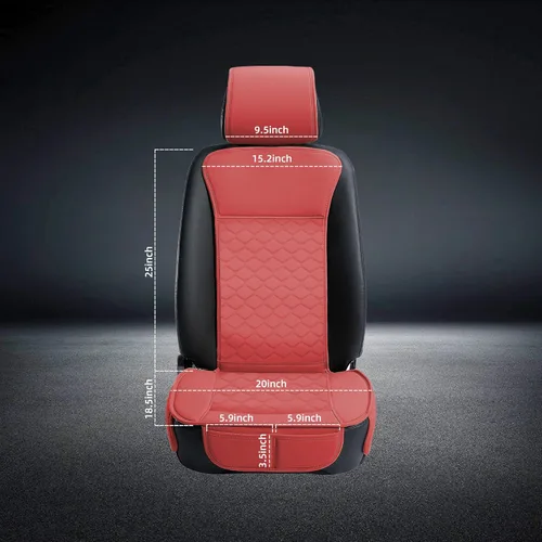 Miniatura 6 de Elantrip - 2 fundas para el asiento delantero del automóvil, protector de cuero para el asiento del automóvil, ajuste universal para la mayoría