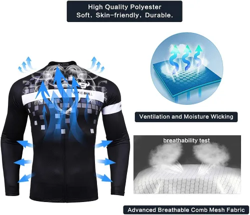 Miniatura 4 de Conjunto de camiseta de ciclismo para hombre, camiseta reflectante de secado rápido y pantalones cortos de ciclismo acolchados 3D, M