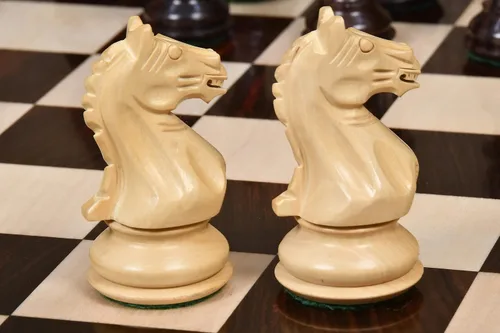 Miniatura 5 de Fierce Knight Staunton Wooden Chess Pieces – 3.5" King in Indian Rosewood & Boxwood for Tournament and Collector Use