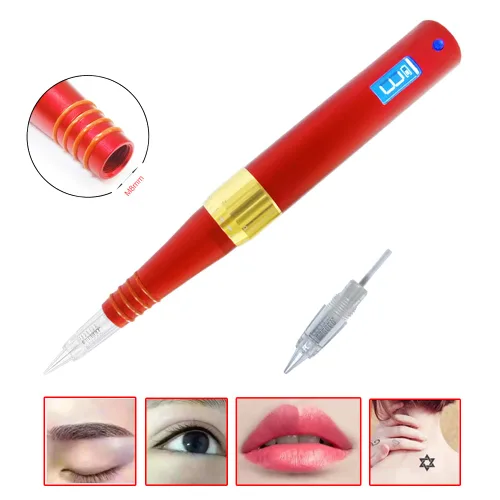 Miniatura 4 de Kit de máquina de tatuaje giratoria de maquillaje permanente con 10 agujas B643
